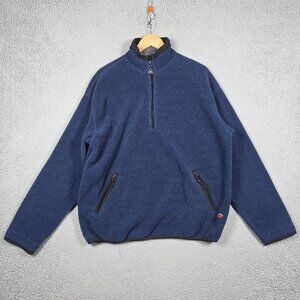 Outersport Sweater Mens Large Blue Outer Tech Fleece VTG Heavyweight  1/2 Zip